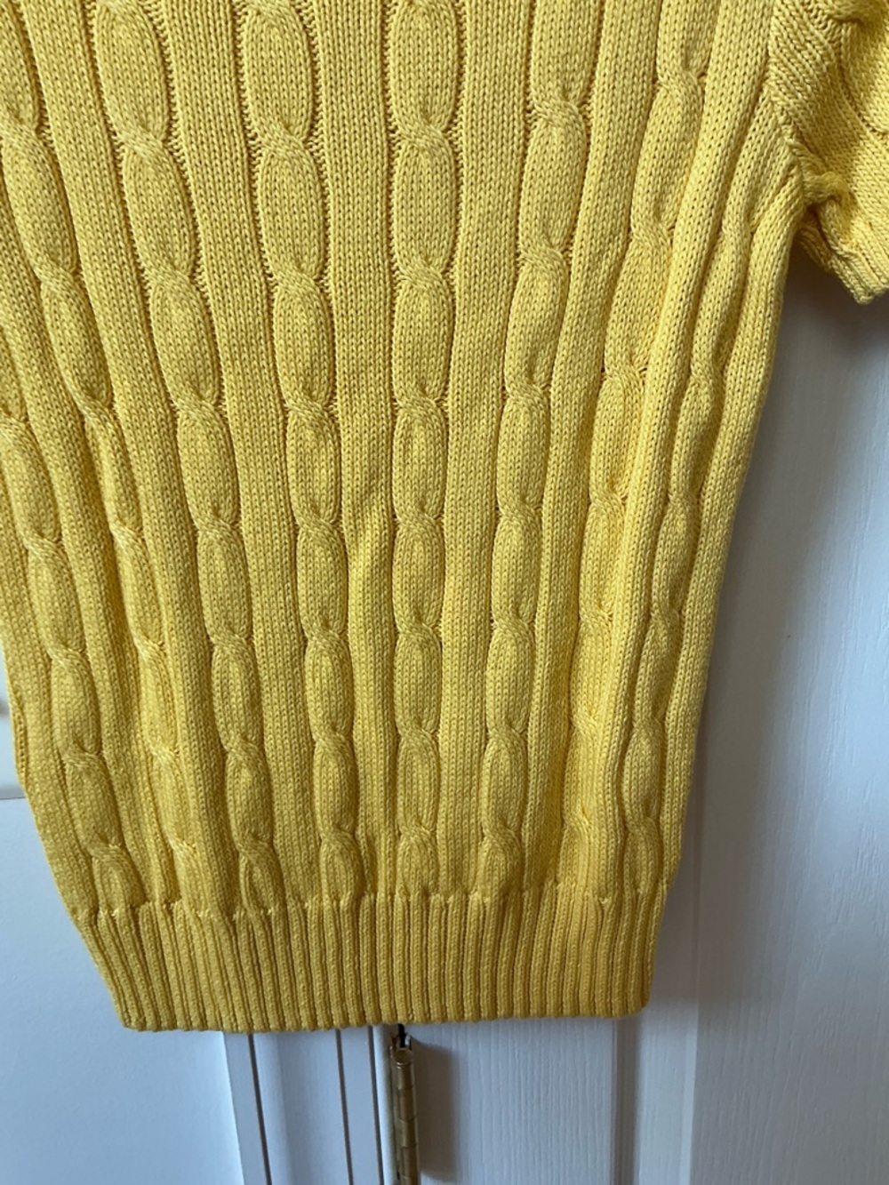 NWT POLO RALPH LAUREN YELLOW RIBBED CREWNECK LOGO POCKET SWEATER - Picture 14 of 15